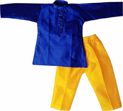 harshvardhanmart Boys Festive & Party Kurta and Pyjama Set(Blue Pack of 1)