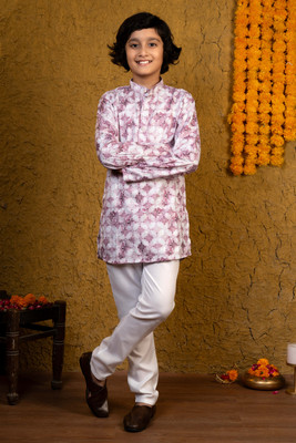 BT DEZINES Boys Festive & Party, Wedding Kurta and Pyjama Set(Pink Pack of 1)