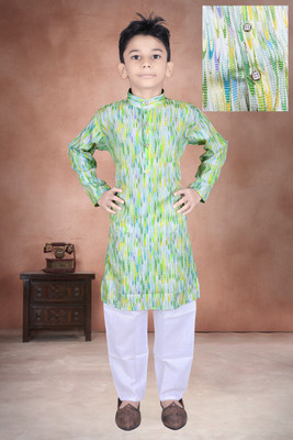 Baba Boys Festive & Party Kurta and Pyjama Set(Multicolor Pack of 1)