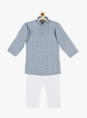 SG YUVRAJ Baby Boys Festive & Party Kurta and Pyjama Set(Silver Pack of 1)