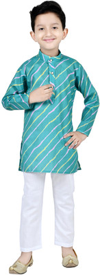 Arshia Fashions Boys Festive & Party Kurta and Pyjama Set(Green Pack of 1)