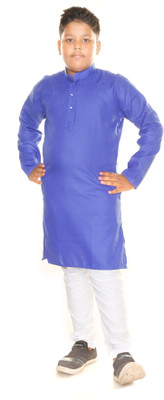 Oxipital Club Boys Festive & Party Kurta and Dhoti Pant Set(Blue Pack of 1)