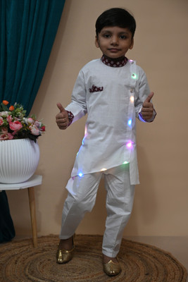 AsSahanaraDresses Baby Boys Festive & Party Kurta and Pyjama Set(White Pack of 1)