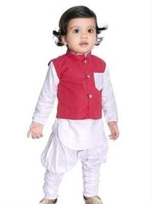 UPTREND VESTURE Boys Festive & Party Kurta and Churidar Set(Red Pack of 1)