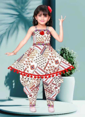 FMSE Baby Girls Festive & Party Kurta and Dhoti Pant Set(Multicolor Pack of 1)