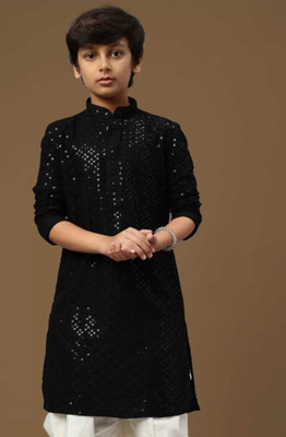 VADLI FASHION Boys Festive & Party Kurta and Pyjama Set(Black Pack of 54)