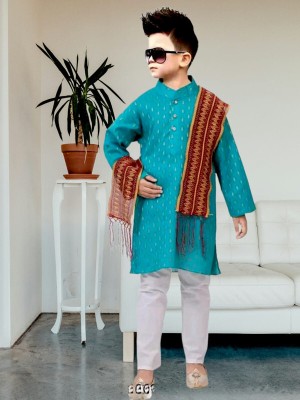 FMSE Baby Boys Festive & Party Sherwani and Churidar Set(Blue Pack of 1)