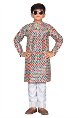 Dev Fashion Baby Boys Casual Kurta and Pyjama Set(Multicolor Pack of 1)