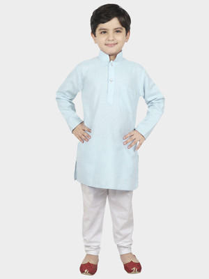 SG YUVRAJ Boys Festive & Party Kurta and Pyjama Set(Light Blue Pack of 1)