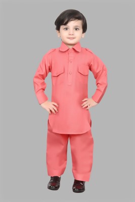 TADEO Boys Festive & Party Pathani Suit Set(Pink Pack of 1)