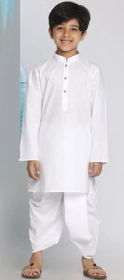StyleVault Boys Festive & Party Dhoti & Kurta Set(White Pack of 1)