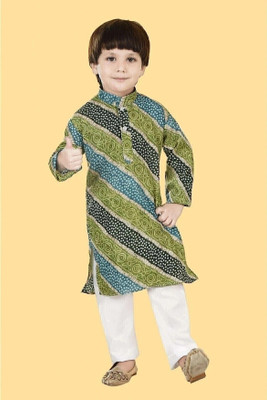 STCFASHION Boys Festive & Party Kurta and Pyjama Set(Green Pack of 1)
