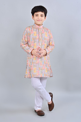 BT DEZINES Boys Festive & Party, Wedding Kurta and Pyjama Set(Multicolor Pack of 1)