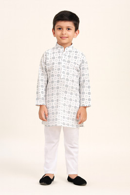 Wifi Baby Boys Festive & Party Kurta and Pyjama Set(White Pack of 1)