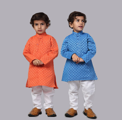 ARHAAM COLLECTION Boys Wedding Kurta and Pyjama Set(Multicolor Pack of 1)