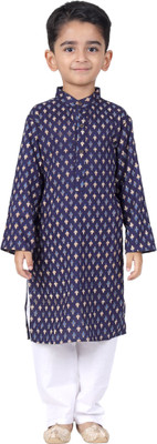 Vaanee Designz Boys Festive & Party, Casual, Wedding Kurta and Pyjama Set(Dark Blue Pack of 1)