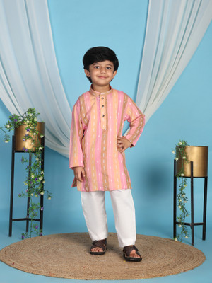 PRO ETHIC Boys Festive & Party Kurta and Pyjama Set(Red Pack of 1)