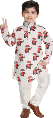 Smuktar garments Baby Boys Casual, Festive & Party, Wedding Kurta and Pyjama Set(Multicolor Pack of 1)