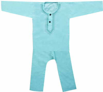 RS Boys & Girls Festive & Party, Casual, Wedding Kurta and Pyjama Set(Green Pack of 1)