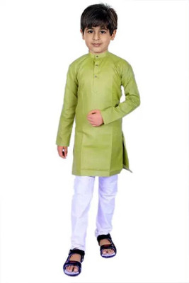 HRR Boys Festive & Party Kurta and Pyjama Set(Multicolor Pack of 1)