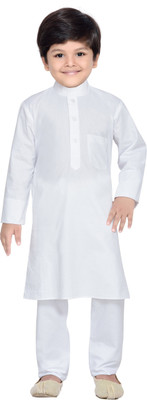 AJ Dezines Boys Festive & Party Kurta and Pyjama Set(White Pack of 1)