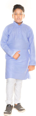 HouseOfCommon Boys Festive & Party Kurta and Pyjama Set(Light Blue Pack of 1)