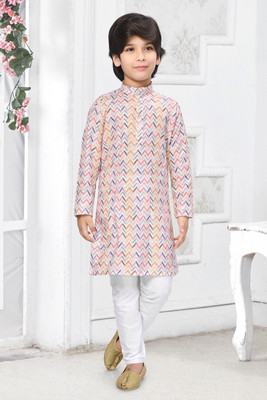 SHREEJI ENTERPRISE Boys Festive & Party Kurta and Pyjama Set(Pink Pack of 1)