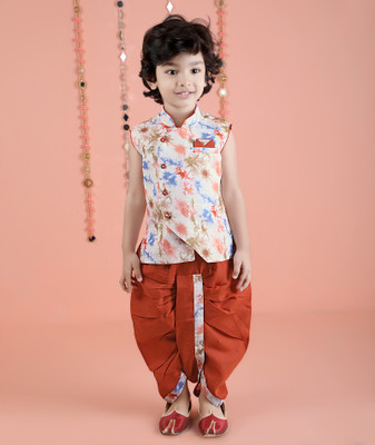 Tasrika Boys Festive & Party Dhoti & Kurta Set(Brown Pack of 2)