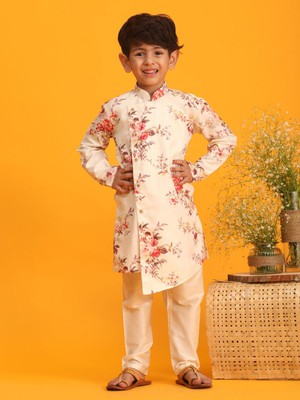 VASTRAMAY Boys Festive & Party Kurta and Pyjama Set(White Pack of 1)