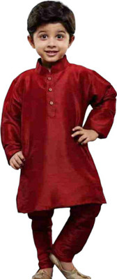 Rania Dresses Boys Festive & Party Kurta and Churidar Set(White Pack of 1)