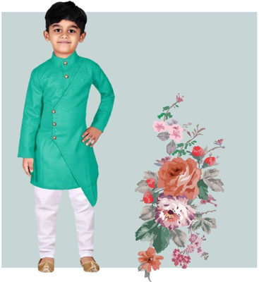 VDC FASHION TREND Baby Boys Festive & Party Kurta and Pyjama Set(Green Pack of 1)