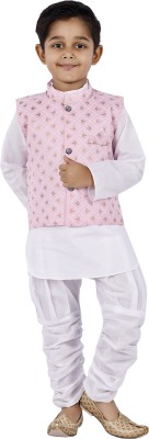 new gen Boys Festive & Party, Casual Kurta, Waistcoat and Pyjama Set(Pink Pack of 1)