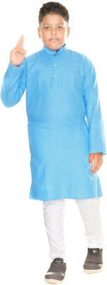 Oxipital Club Boys Festive & Party Kurta and Dhoti Pant Set(Blue Pack of 1)
