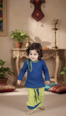 NASEnterprise Boys Formal Dhoti & Kurta Set(Blue Pack of 1)