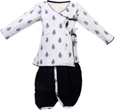 Zingle Baby Boys & Baby Girls Festive & Party Dhoti & Kurta Set(White Pack of 1)