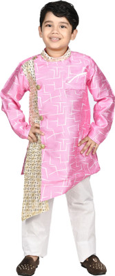 new gen Baby Boys Festive & Party, Wedding Kurta and Pyjama Set(Pink Pack of 2)