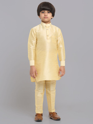 CENSAL Boys Festive & Party Kurta and Pyjama Set(Gold Pack of 1)