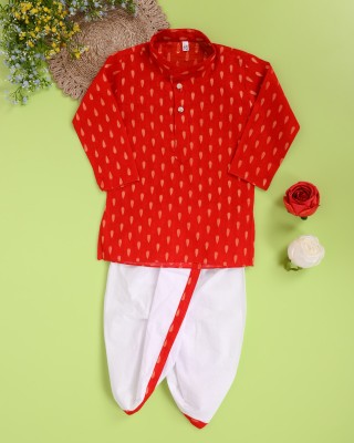 Elegant Attire Baby Boys Festive & Party Kurta and Pyjama Set(Red Pack of 1)