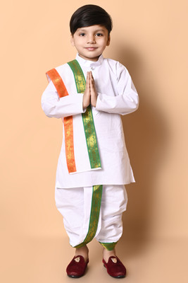 BAPPI FASHION Boys Festive & Party Dhoti & Kurta Set(White Pack of 1)
