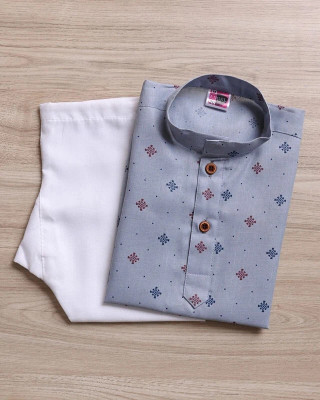 FG FASHION Baby Boys Festive & Party Kurta and Dhoti Pant Set(Grey Pack of 1)