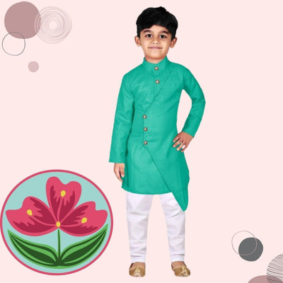 VC FASHION TREND Baby Boys Festive & Party Kurta and Pyjama Set(Green Pack of 1)