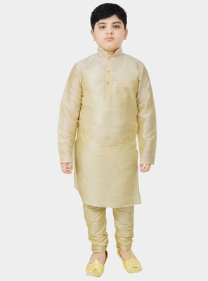 SG YUVRAJ Boys Festive & Party Kurta and Pyjama Set(Beige Pack of 1)