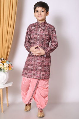 NFC CREATION Boys Festive & Party, Wedding Kurta and Dhoti Pant Set(Multicolor Pack of 1)