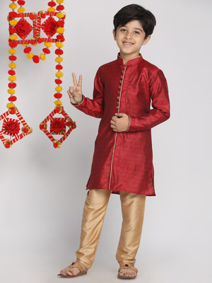 VASTRAMAY Boys Festive & Party, Wedding Kurta and Pyjama Set(Maroon Pack of 1)