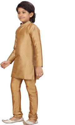 Aarika Boys Festive & Party Kurta and Pyjama Set(Beige Pack of 1)