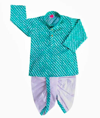 PARROT COLLECTION Boys Casual Kurta and Pyjama Set(Green Pack of 1)