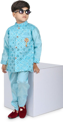 GalaxyXZ Boys Festive & Party, Wedding, Casual Sherwani and Churidar Set(Beige Pack of 1)