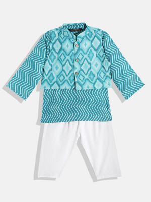 Readiprint Boys Festive & Party Kurta and Pyjama Set(Blue Pack of 1)