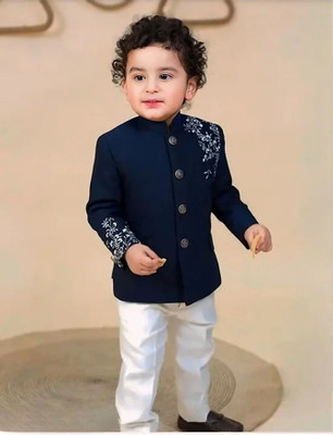 RRFASHIONN Baby Boys Festive & Party Kurta and Trouser Set(Dark Blue Pack of 1)