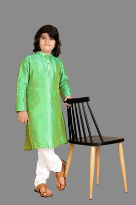SHREEJI ENTERPRISE Boys Festive & Party, Wedding Kurta and Pyjama Set(Light Green Pack of 1)